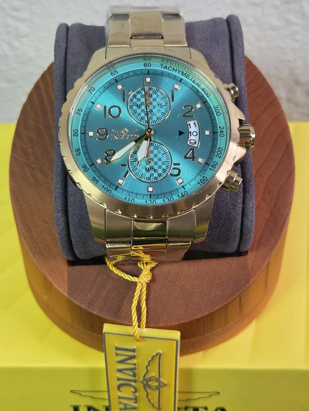 Invicta Specialty Men’s Watch 47mm Gold Tone Light Blue Dial Quartz 69794